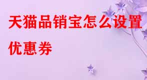 天貓品銷(xiāo)寶怎么設(shè)置優(yōu)惠券